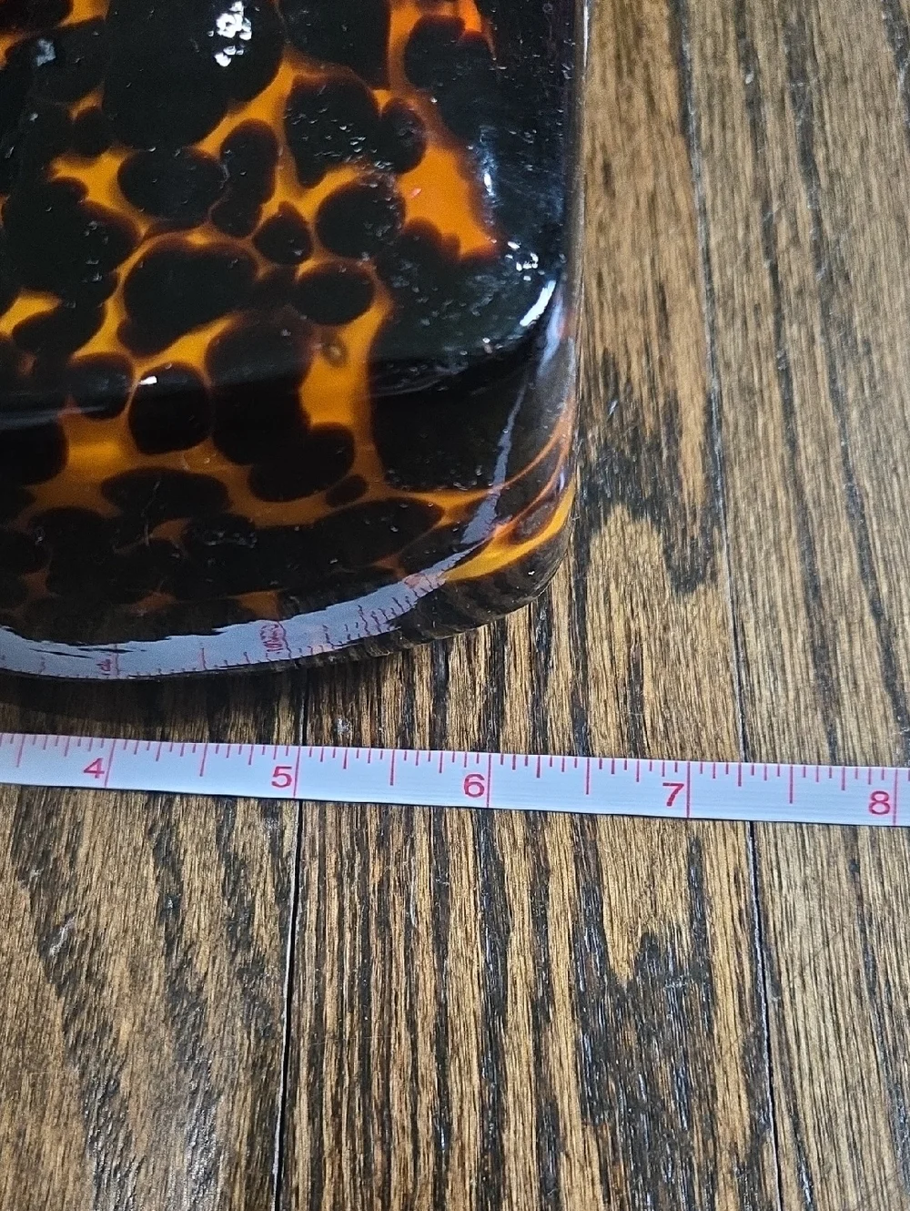 Vintage Murano Glass Purse Vase Leopard Tortoise